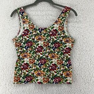 Pinwheels Tank Women's Size Large Vintage Multicolored Floral Boho Sleeveless